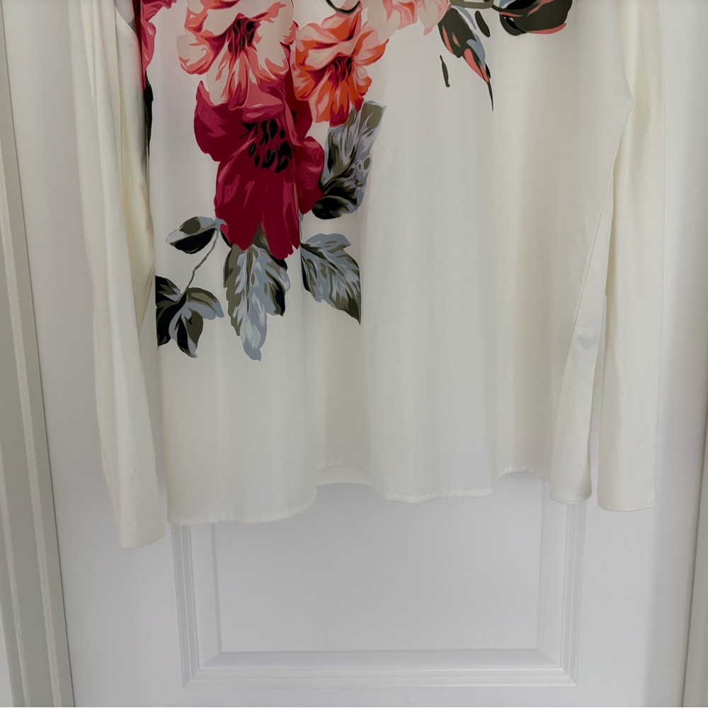 Chico’s Floral Long Sleeve Top XL/3 - Picture 6 of 9